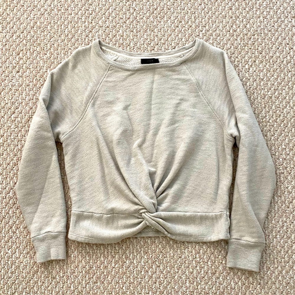 J Crew Cropped Twist Oatmeal Sweatshirt S/M